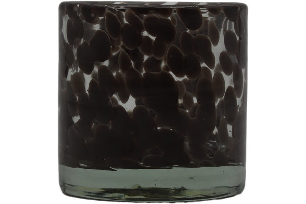 Hana, Candle holder, dia8xH8cm, White/Dark grey