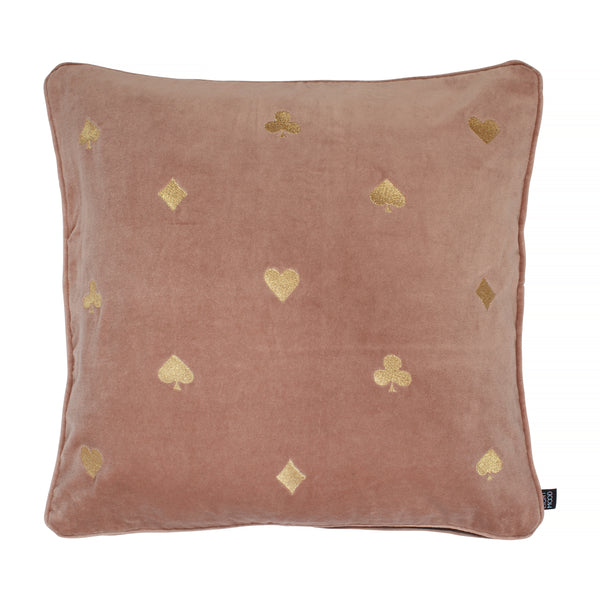 Pillow in Dirty pink color with Gold embroidery