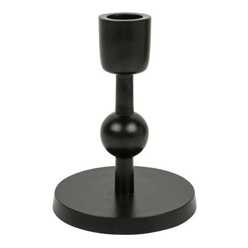 Edgar, Candlestick, dia9xH13 cm, Black