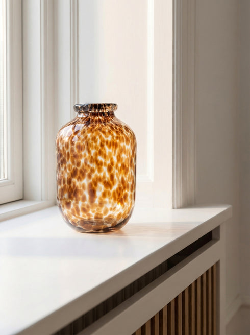 Gosa, Vase, dia17xH27cm, White/Brown
