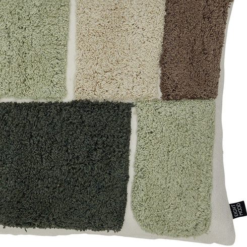August/Alba Cushion Cover, Natural Beige/Green/Soft Brown