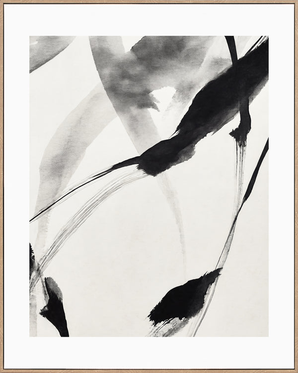 Echoes, Framed printing bamin canvas, H100xW80xD3.8cm, Black/white