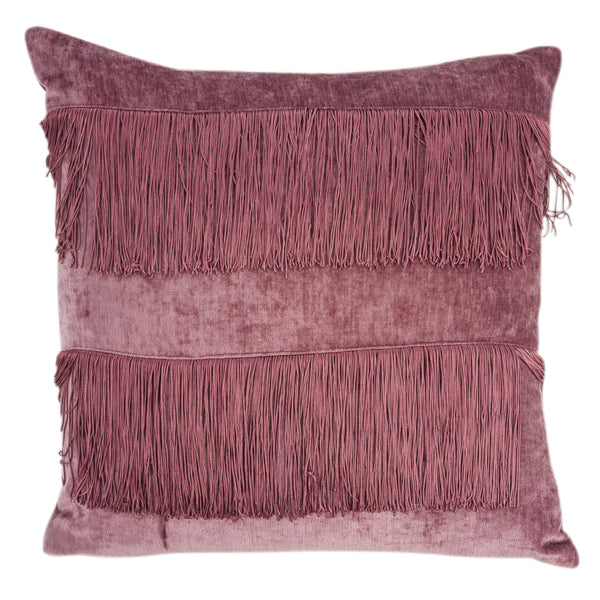 Stefanie, Cushion Cover, W45xL45cm, Plum, Fringes