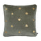 Pillow in dark green color with Gold embroidery