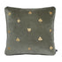 Pillow in dark green color with Gold embroidery