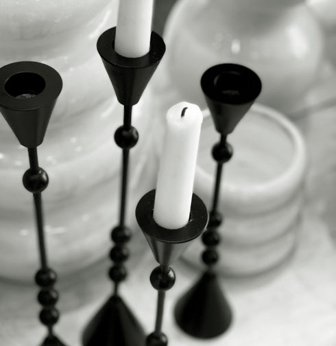 Bolly, Candlestick, dia6xH33cm, Black