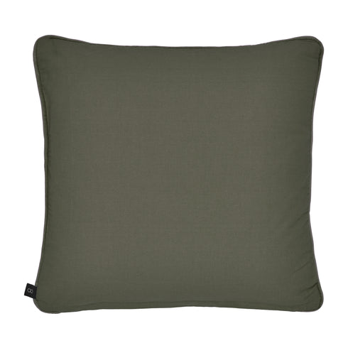 Pillow in Dark green color with Gold embroidery seen from behind