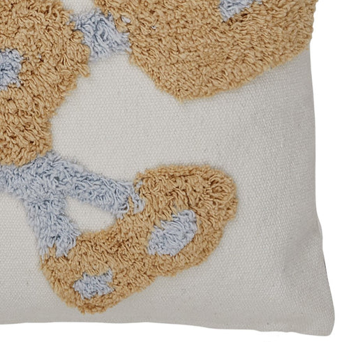 Poppy Cushion Cover, Natural Beige/Sky Blue/Burned Yellow/White