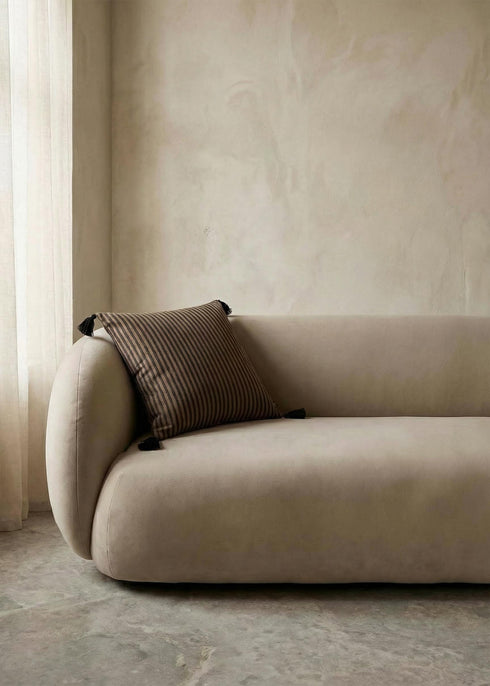 Arild, Cushion Cover, H60xW60cm, Black/Tobacco, Thassels