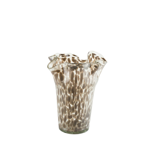 Fiesta, Vase, dia21xH23cm, White/Dark grey