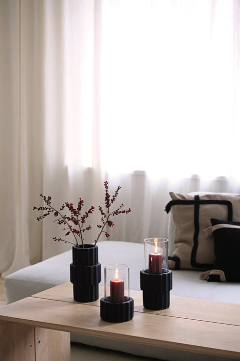 Nutchess, Vase, dia11xH23cm, Coal