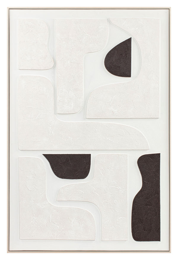 Cartus, 3D, Painting,  H120xW80xD4,5cm, Black/White