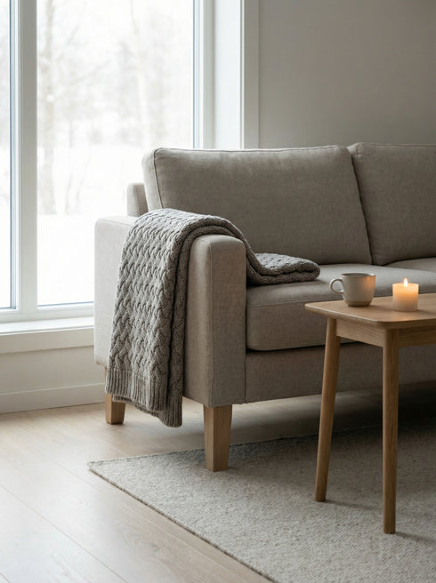 Ellie, Throw, L152xW127cm, Dark Grey (mörkgrå)/Elephant Grey/Dk Grey Melange