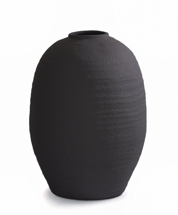 Wornstone, Vase, dia39xH54cm, Dark Brown