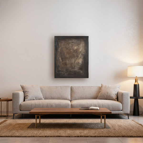 Singular, Framed hand painting, H120xW90xD4.5cm, Brown Styled