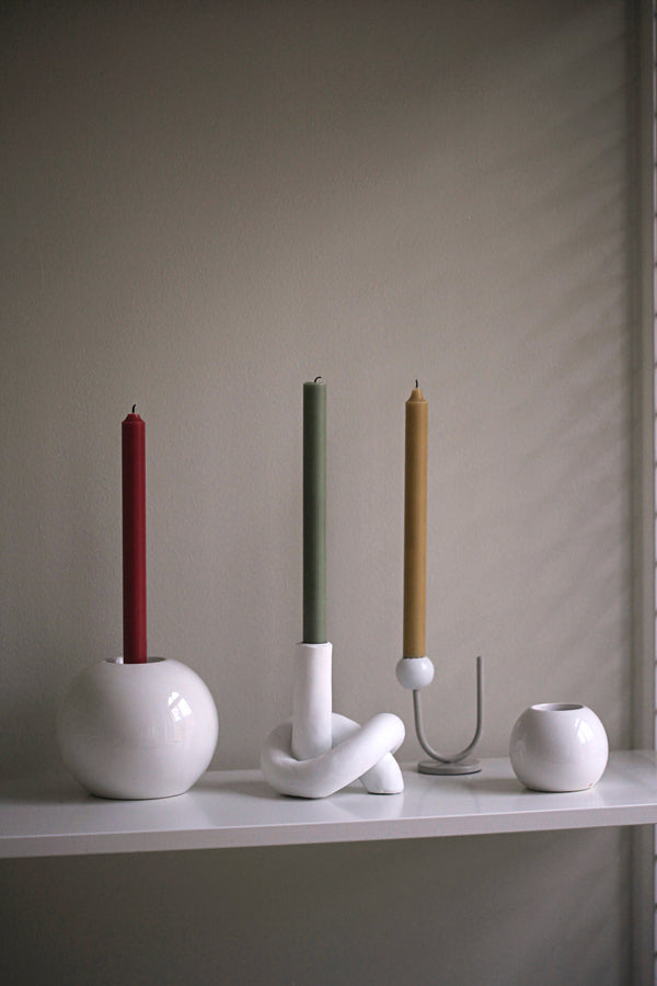 Globe, CandleHolder, dia15xH12.1cm, White Styled