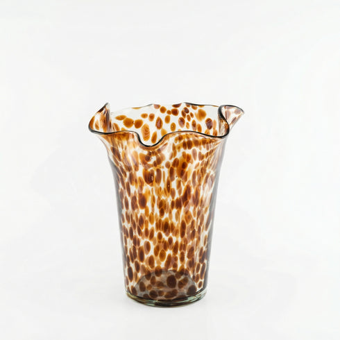 Fiesta, Vase, dia21xH23cm, White/Brown