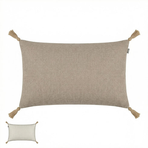 Hella, Cushion cover, L60xW40cm, Beige/Grey