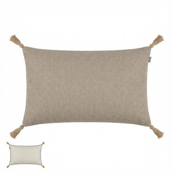 Hella, Cushion cover, L60xW40cm, Beige/Grey