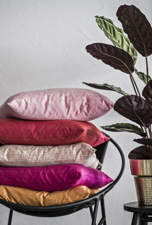 Dupion Cushion Cover, Peony Pink