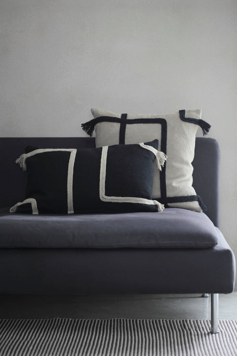 Vero Cushion Cover, Sand/Black