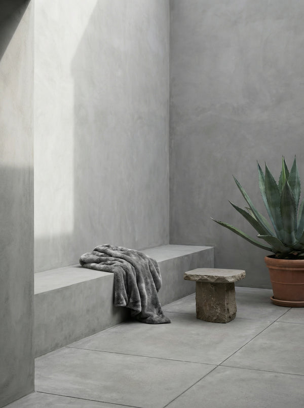 Fuzzy, Throw, L150xW130cm, Grey Styled