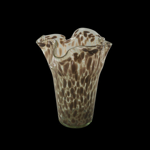 Fiesta, Vase, dia21xH23cm, White/Dark grey