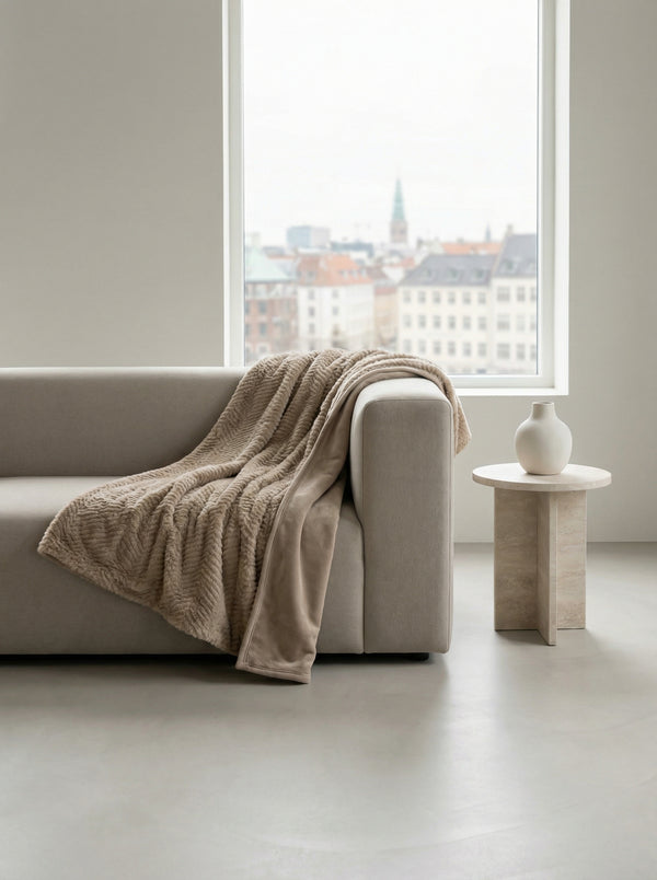 Embrace, Throw, L150xW130cm, Taupe Styled