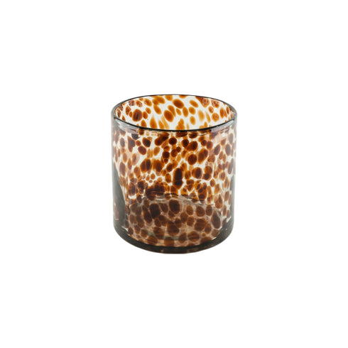 Quis, Candle holder, dia12xH14cm, White/Brown