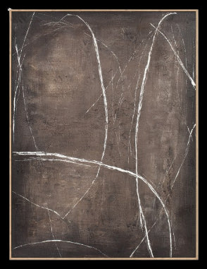 Rowan, Painting, H120xW90xD3,8cm, Black/White