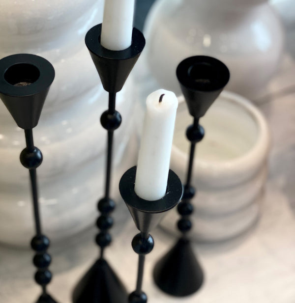 Bolly, Candle stick, dia6xH28cm, Black Styled