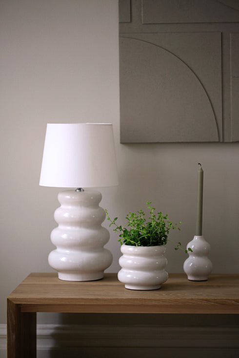Calliope, Table Lamp, dia23.5xH43cm, Shiny White
