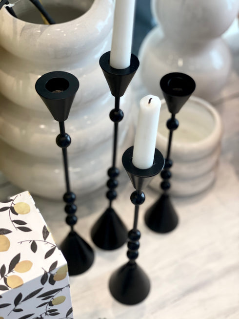 Bolly, Candlestick, dia6xH33cm, Black