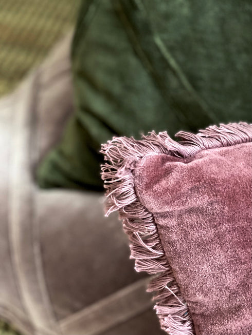Freya, Cushion Cover, H50xW50cm, Dusty Pink, Fringes