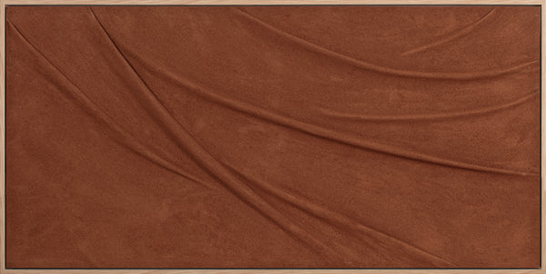 Softline, Framed hand painting, H140xW70xD4.9cm, Terracotta