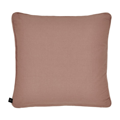 Pillow in Dirty pink color with Gold embroidery seen from behind