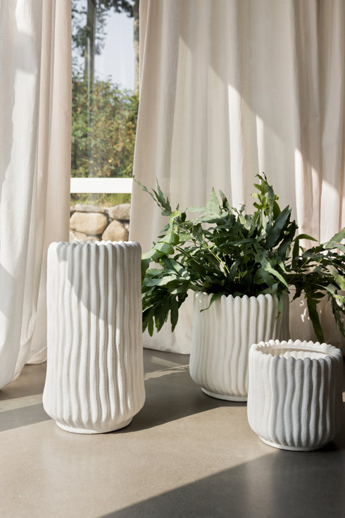 April, Vase, dia25,5xH45cm, Crisp White