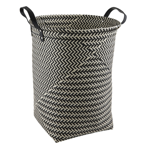 Samsara, Laundry Basket, 40xH50cm, Black/White