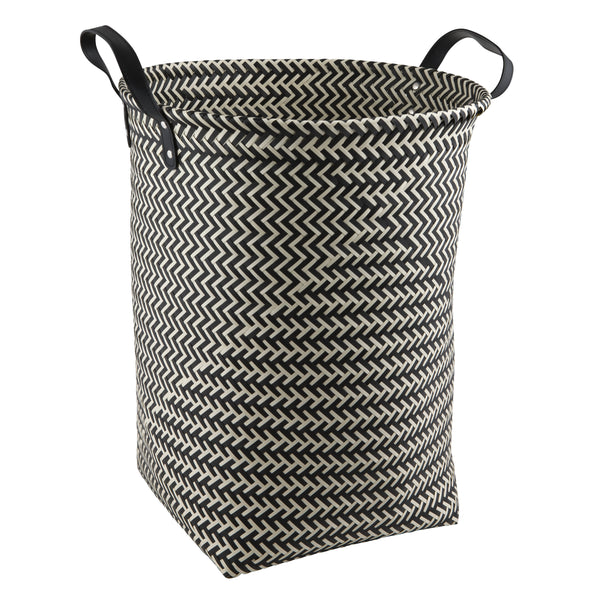 Samsara, Laundry Basket, 40xH50cm, Black/White