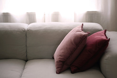 Freya, Cushion Cover, H50xW50cm, Plum, Fringes