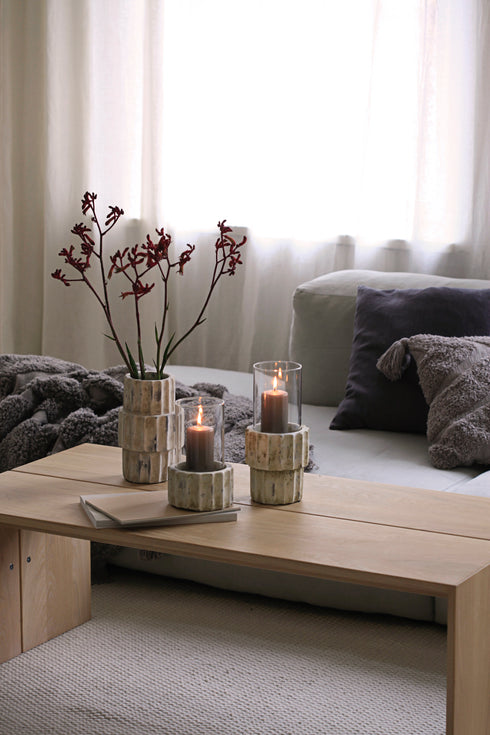 Nutchess, Vase, dia11xH23cm, Patina White