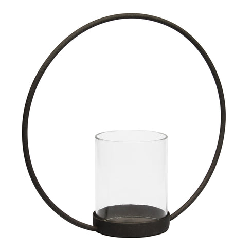 Sander, Lantern, H34.5xW34.5xD12 cm, Black/Clear