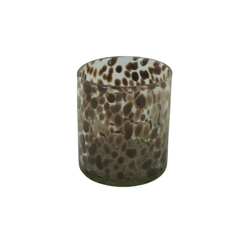 Quis, Candle holder, dia12xH14cm, White/Dark grey