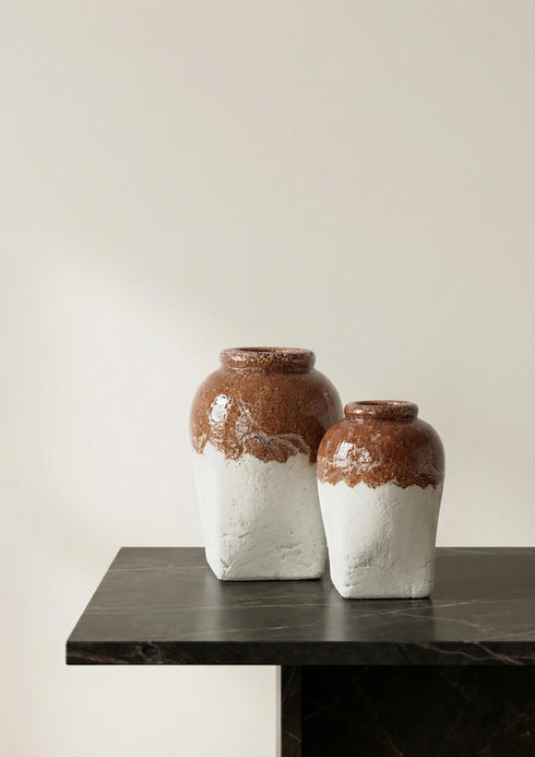 Boulder, Vase, dia20xH29xW20cm, Beige/Brown